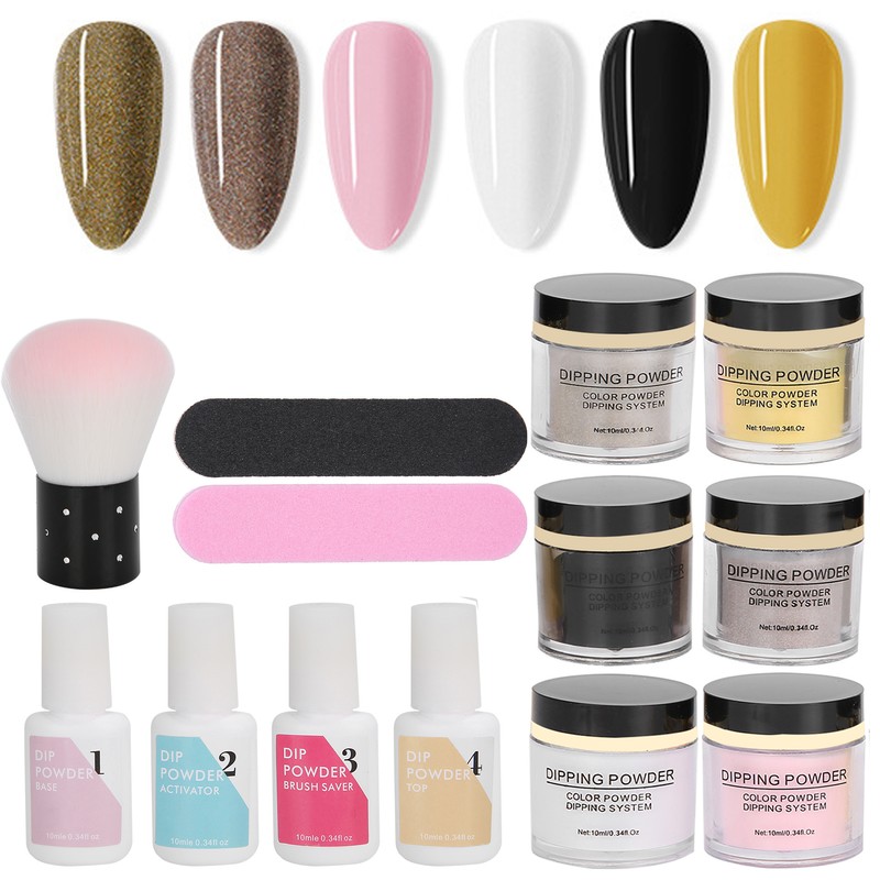 Nail Dipping Powder Set Nail Art Powder Top Base Coat