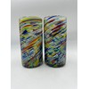 Handblown Confetti Swirl Glass Tumblers - Beautifully Crafted Water Glasses