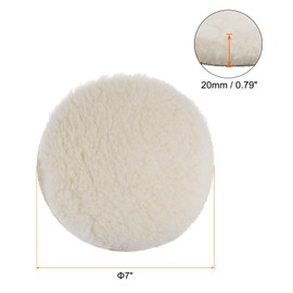 sourcing map 3pcs Wool Buffing Pads, 7 inch Polishing Pad Car Auto Buffing Pads Wool Polishing Buffing Pad Hook and Loop for Car Polishing, Buffing and Cutting