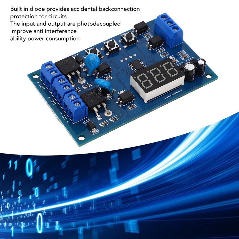 Programmable Delay Relay Module Dual Way Control Reverse Connection Protection