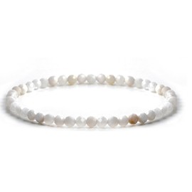 RUBY Women's Pearl Bracelet Genuine Natural Stone Bracelet High-Quality 4 mm Gemstone Bracelet Made of Faceted Natural Stone Bracelet - Includes Gift Box, Gemstone