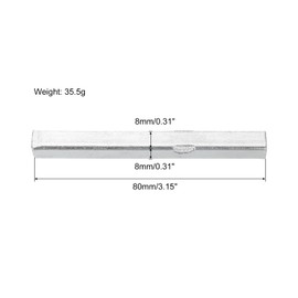 sourcing map 1pcs Door Spindle Bar, 80mm Long Door Knob Spindle, Iron Handle Spindle Bar Door Lock Replacement Parts for Most Type Door Knobs, Silver