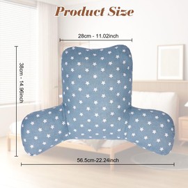 AOOWU Reading Cushion, Back Cushion with Armrests, Backrest in Bed or on the Couch, Bed Rest Pillow for Reading & Working & Playing