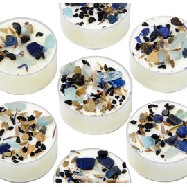 Tranquility Candle by New Moon Beginnings - Calming & Stress Relief Candle - Herb, Flower, & Crystal Candles - Aromatherapy Candles - Soy Candle - Ocean Candle