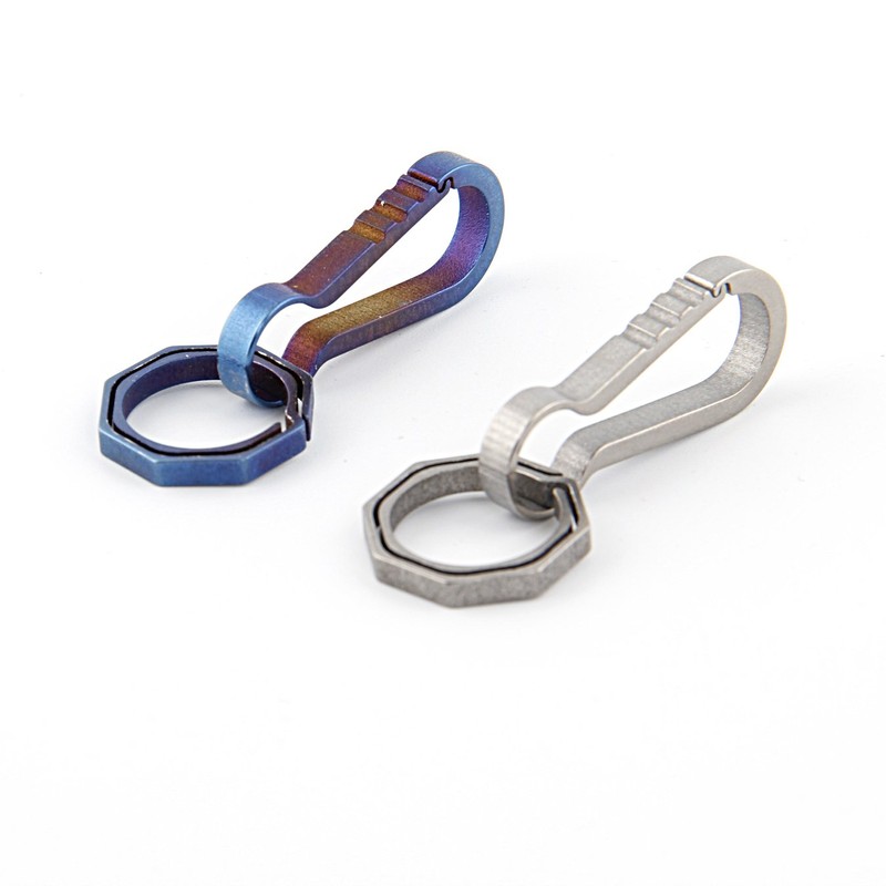 Hamans Titanium Keychain Quick Release Ultralight Keychain Hook (Titanium)