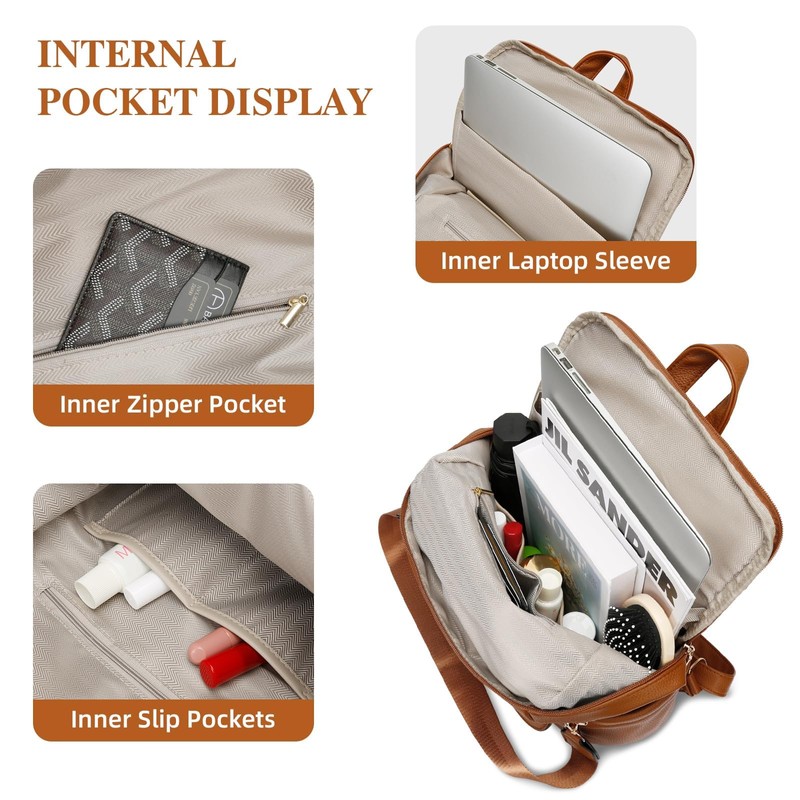 KKXIU Backpack Purse for Women - PU Leather Ladies Backpack