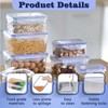 4 pcs Plastic Food Storage Containers With Lids Airtight, Portable