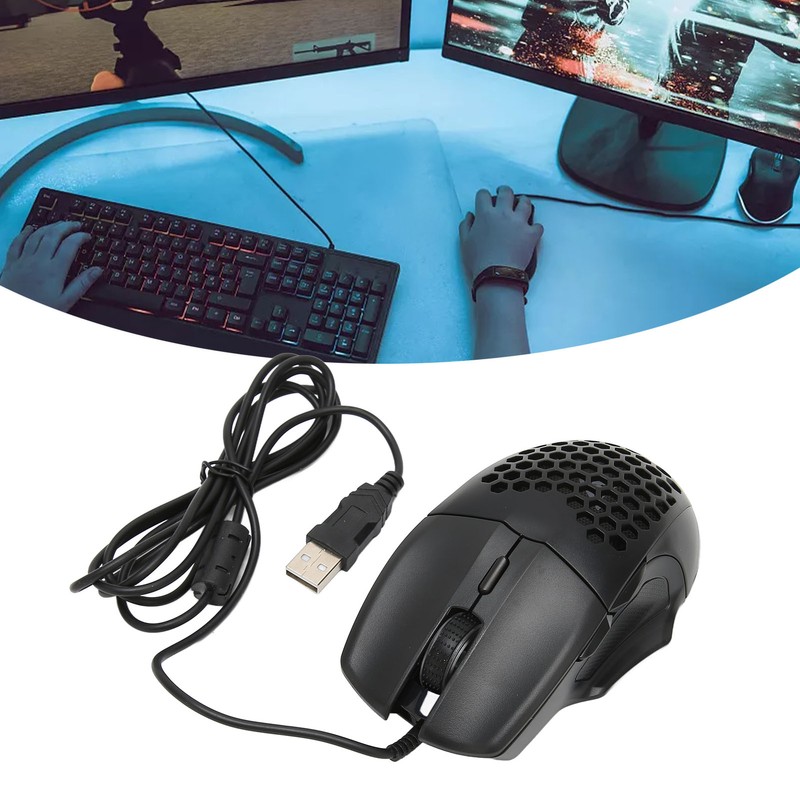 Honeycomb Mouse RGB Wired Gaming Mouse Lightweight Quick Answer RGB
