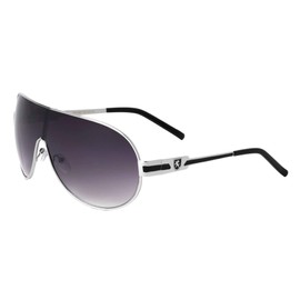 Khan Indy - One Piece Shield Sunglasses (Smoke Silver Black)