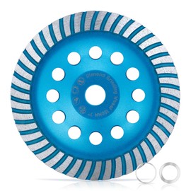 SWIGRANCE Diamond Concrete Grinding Cup Wheels 180mm 7" Turbo Row Segment, Fits 7/8" Arbor, Shaping Polishing Cleaning Concrete Masonry Marble Granite Brick