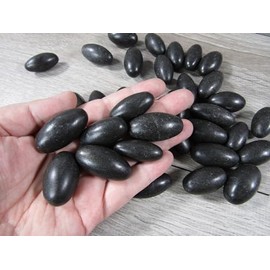 Pachamama Essentials Rare Large Black Shiva Lingam - Shiva SHALIGRAM - Healing Stone - Crystal Healing (1"-1.5") (3)