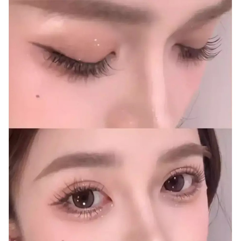 Aimilim 애미림 노글루 가닥 부분 브라운 투명라인 속눈썹 9-11mm Aimilim