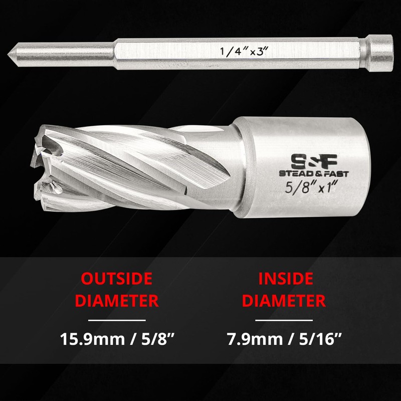 S&F STEAD & FAST Annular Cutter Set, 2-pc, 5/8" Diameter