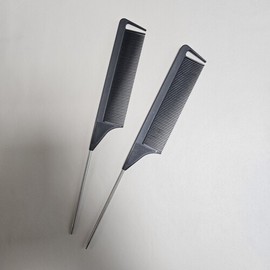 Steel Handle Rat Tail Comb for Hair Styling and Parting Section 5ea