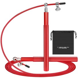 flintronic Speed Springseil, Verstellbares 300CM Seilspringen, 360° Springseil Erwachsene Fitness mit Doppellagersystem & Aluminium-Griff, Ideal für Crossfit, Fitness, Boxen und Cardio (Rot)