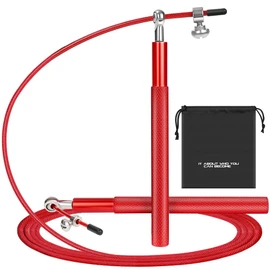 flintronic Speed Springseil, Verstellbares 300CM Seilspringen, 360° Springseil Erwachsene Fitness mit Doppellagersystem & Aluminium-Griff, Ideal für Crossfit, Fitness, Boxen und Cardio (Rot)
