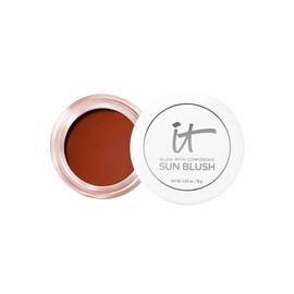 IT Cosmetics Glow with Confidence Sun Cream Blush, Rubor y Bronceador en Crema con Skincare 2 en 1 Enriquecido con Ácido Hialurónico, Péptidos y Vitamina E, Hidrata 24 Horas, 18g