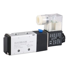 Baomain Pneumatic Solenoid Air Valve 4V210-06 DC24V 5 Way 2 Position PT1/8" Internally Piloted Acting Type Single Electrical Control