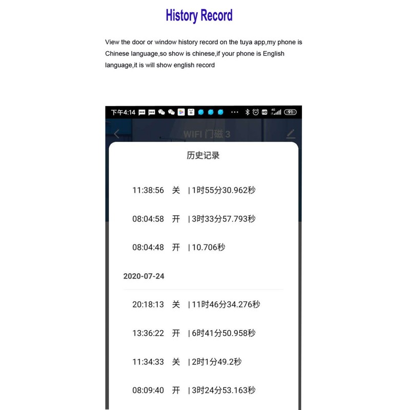 Home WiFi Door Sensor Compatible for Google Assistant Smart Door