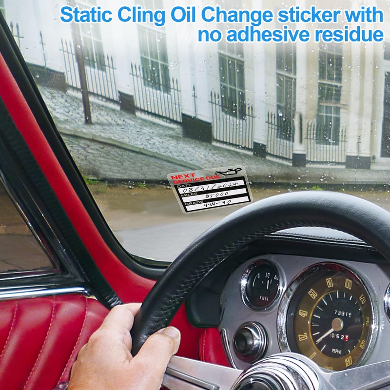 for Oil Change Sticker Static Cling, Clear Stickers 120 Pcs