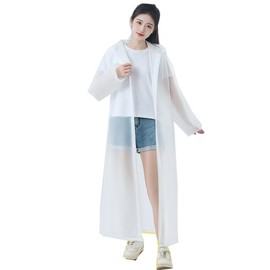 Yolrky Raincoat, Women's, Men's, Bicycle, Rain Poncho, Lightweight, Long Length, Rainwear, Kappa, Rain Gear, Waterproof, Windproof, Heavy Rain, Rainy Season, white