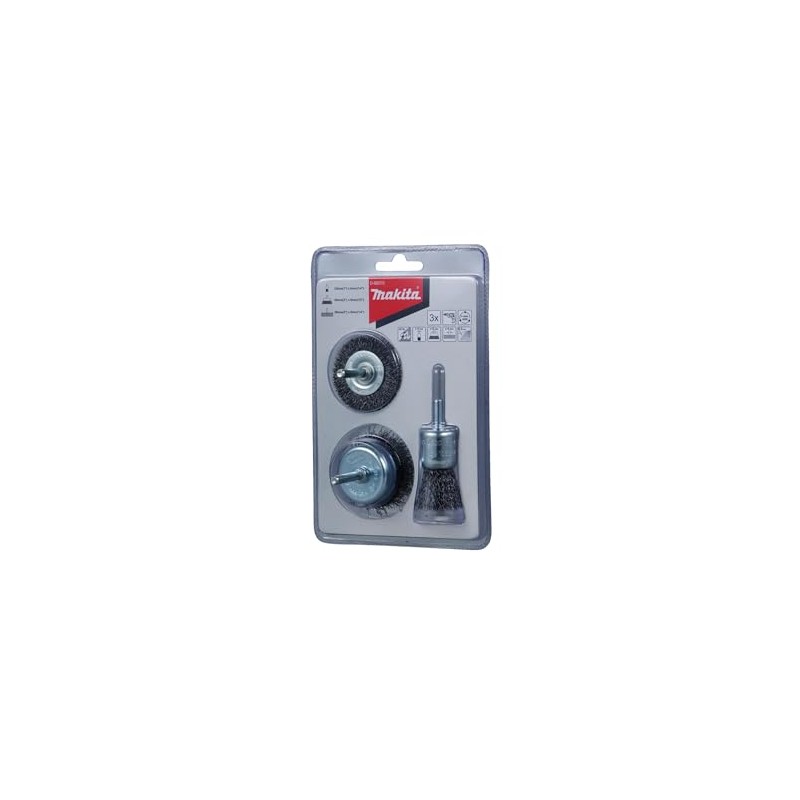 Makita D-66070 Wire Brush Set 3-Piece for Rust Removal and