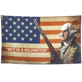 ZKflager WTF Is A Kilometer Quote Flag Funny Meme Cool Flags Banner 3x5 Ft College Dorm Room Guys Man Cave Frat Bedroom Wall Indoor Outdoor Hilarious Tapestry America Background