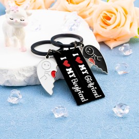 Gf Gifts for Her Bf Gifts for Him Long Distance Relationship Gift I Love My Girlfriend I Heart My Boyfriend Matching Keychains for Couples Valentine's Day Couples Stuff Keychains Bf and Gf Keychain