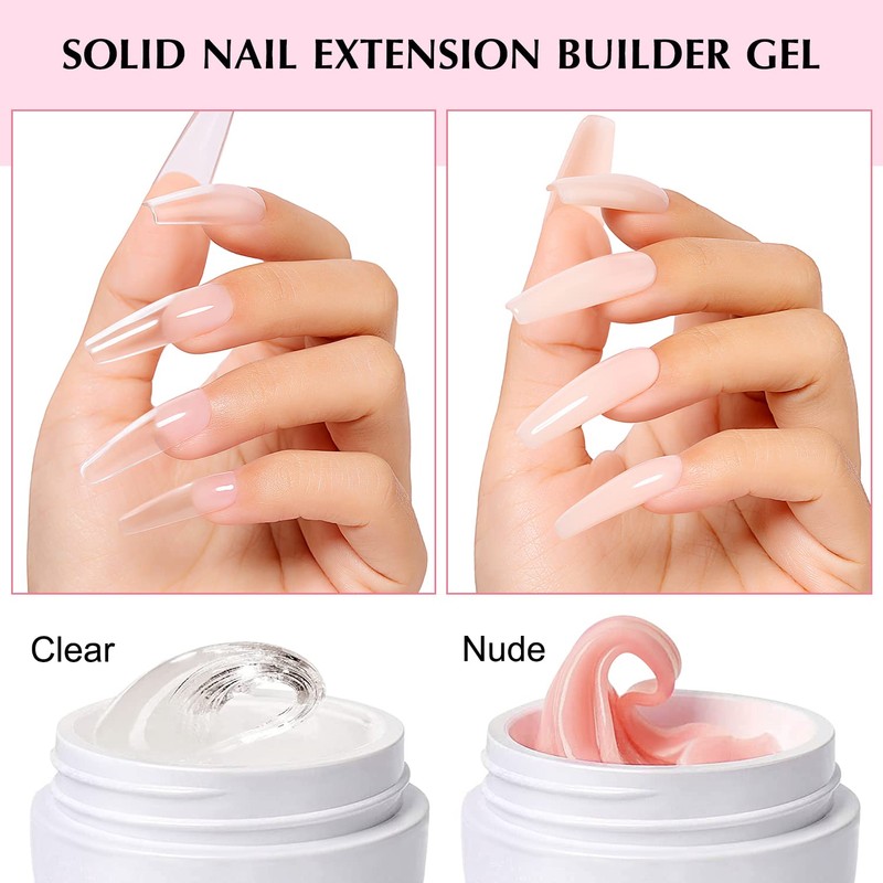 AIMEILI Solid Builder Gel for Gel Nails Set Solid Nail