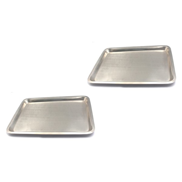 AAProTools 2 Instrument Trays Flat Stainless Steel 13" X 9.5"