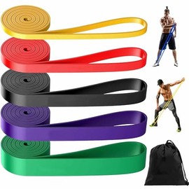 Bandas de Resistencia, 5Pack Banda elástica Deportiva, Correas de Asistencia para Pull ups, Ligas de Resistencia para Ejercicio, Loop Bands, Bandas El