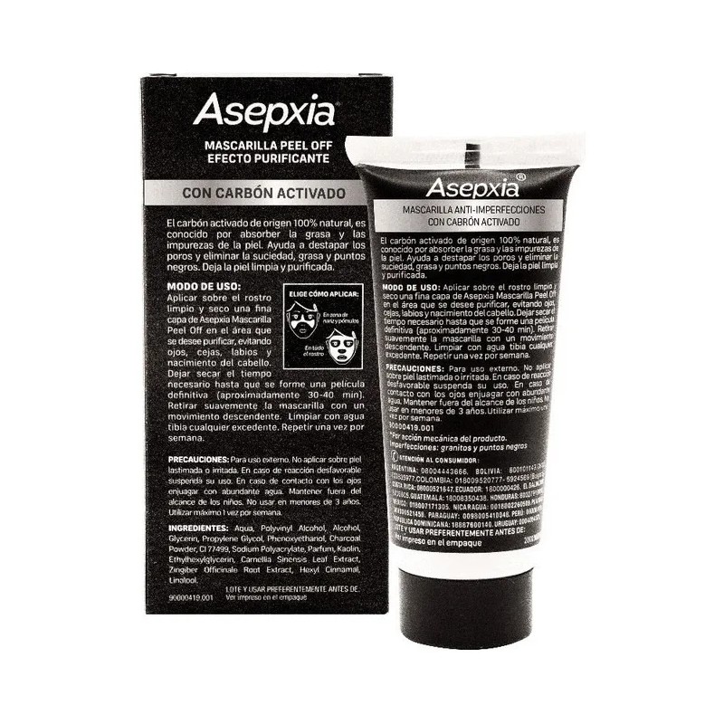 🔥 Asepxia carbon detox mascarilla para piel mixta peel off