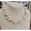 'olu'lu Women's Pearl Rhinestone Bijou Necklace Earrings Set, Necklace