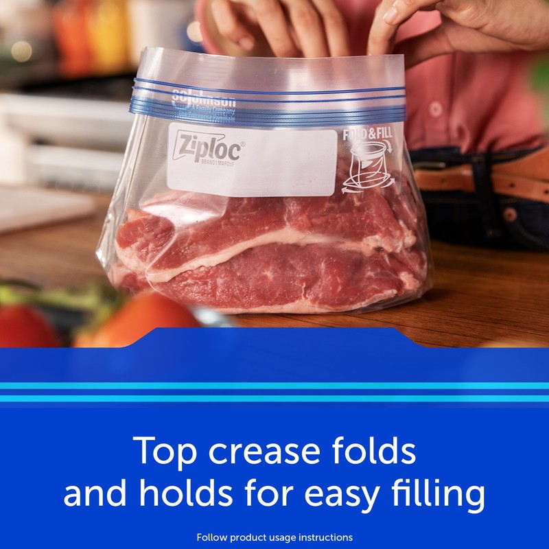 Ziploc Gallon Food Storage Freezer Bags, Grip 'n Seal Technology