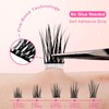 Self Adhesive Eyelashes Kit, 60 Clusters Natural Look Eyelash Extensions