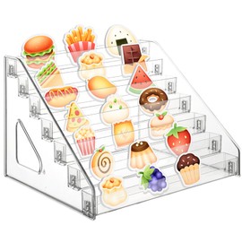 DANHMAO 4'' Stickers Display Stand Acrylic Sticker Display Stand Sticker Holder Display for Vendor Events and Small Business Vendors