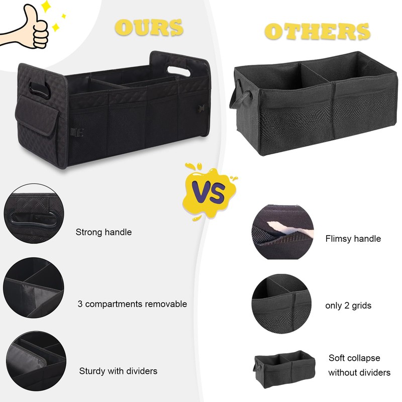JiatuA Car Trunk Organizer for SUV, Car Storage Organizer Collapsible