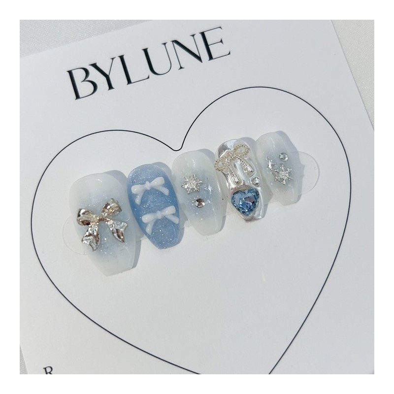 Ice Handmade Nail Tips Nail Tips - Almond / 아이스