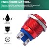 Twidec/19mm Push Button Waterproof Red Metal Shell Momentary Raised Top