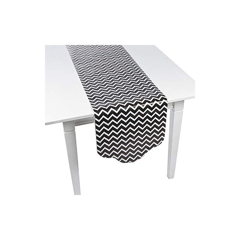 BLACK CHEVRON/DOT TABLE RUNNER - Party Supplies - 1 Piece