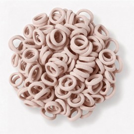 100 Pcs Mini Hair Bands for Kids Girls Toddlers, Small Hair Ties Snag Free No Damage Seamless Stretch Ponytail Holders for Ladies Thin Hair Beige Hair Bobbles