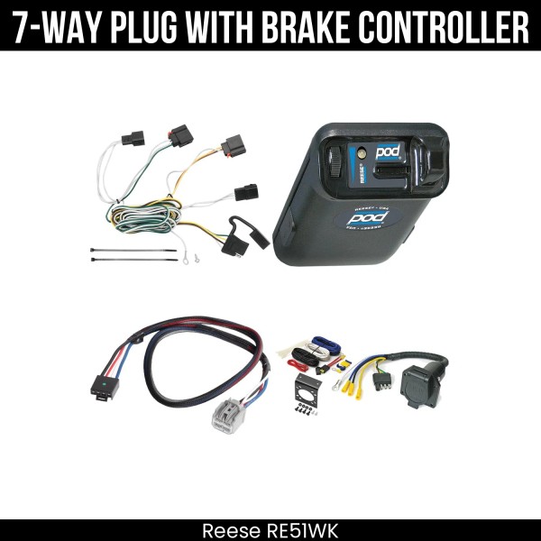 Reese RV 7-Way Trailer Wiring Kit + Brake Control For