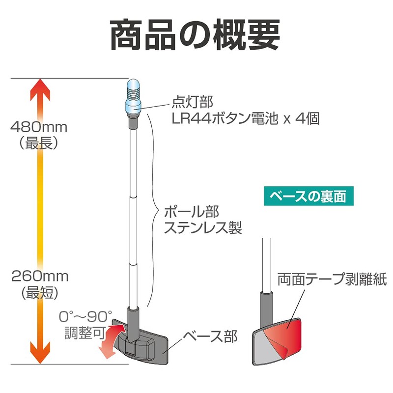 Seikou Sangyo EW-149 Car External Equipment Corner Pole EXEA LED