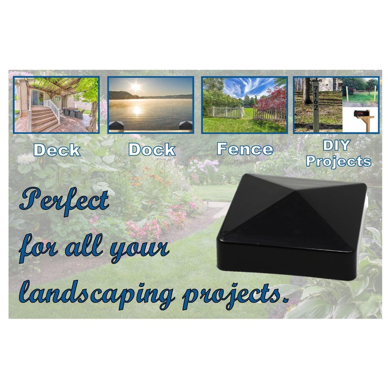 True 5x5 (127mm x 127mm) Plastic Pyramid Vinyl Fence Post