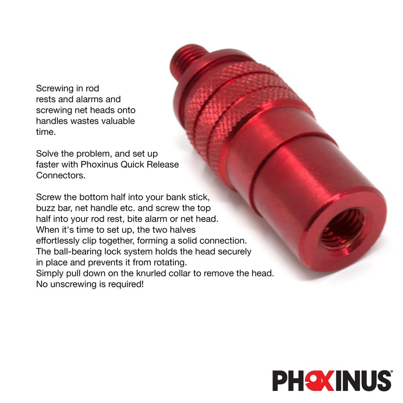 Phoxinus Quick Release Connectors for fishing bank sticks, buzz bars,