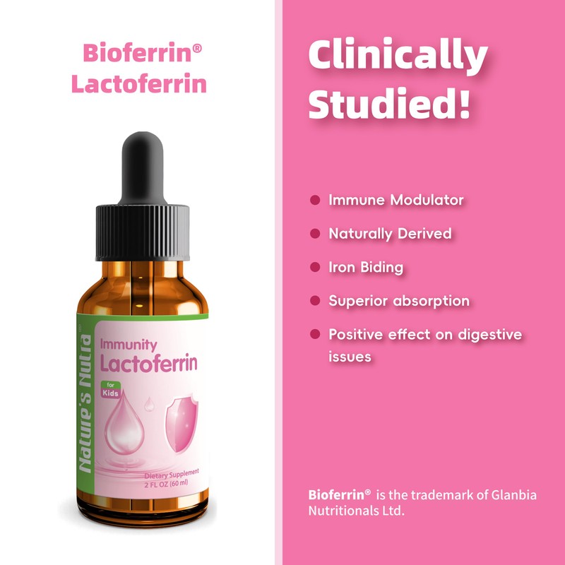 Nature's Nutra Lactoferrin, Premium Liquid Lactoferrin for Baby, Infant, Kids