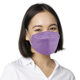 Disposable Face Mask 5-Layer for Adults & Kids 3D Fish Type Face Masks with Comfortable Elastic Earloops and Adjustable Nose Clip Made in USA (20 pcs) (Adults, Lavender Purple)