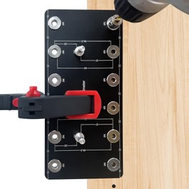 ENGYNC Shelf Pin Jig for 6mm & 5mm, Aluminum Alloy Shelf Pin Drilling Jig Drill Guide for Straight Holes Cabinet Hardware Jig Shelf Pin Drilling Template Woodworking Tools & Accessories