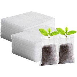 GREANER 200PCS Biodegradable Nursery Bags, 6.3"x7.8" Thickened Non-Woven Fabric Plant Seeding Grow Bags, Planting Seed Starting Pots Pouches for Flower Vegetable, Home or Outdoor Garden Supply