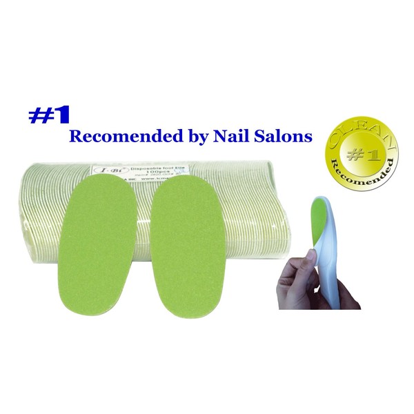 IBI Disposable Green Foot File Replacement Pad 100pcs with 2 FREE Handles